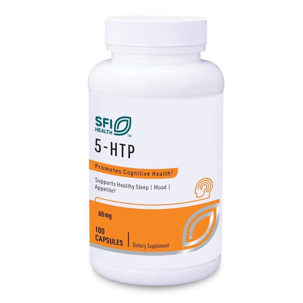 Klaire Labs SFI Health 5-HTP 50 mg - Hypoallergenic 5-HTP iz ekstrakta Griffonia semena - Hydroxytriptofan Serotonin dodatek za spodbujanje razpoloženja (100 kapsul)