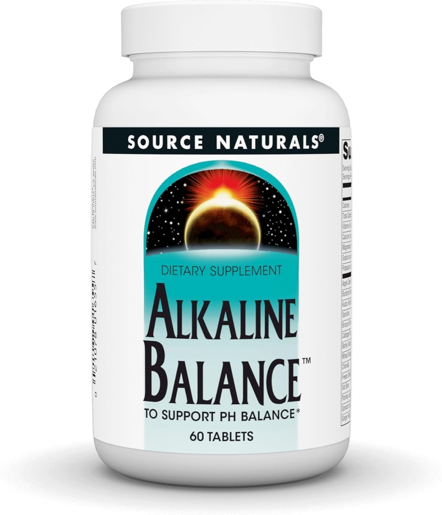 Vir Naturals Alkaline Balance, za podporo PH Balance*, 60 tablet