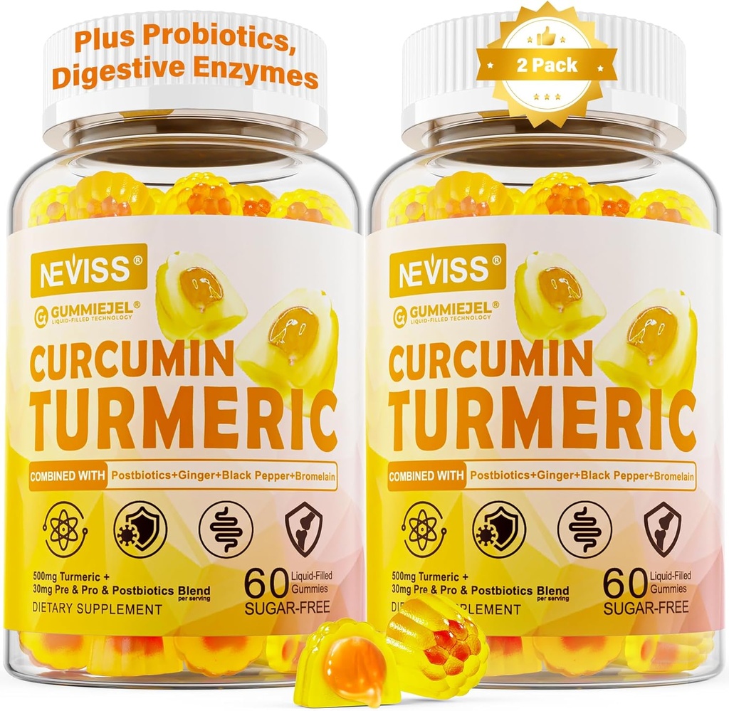Kurkumin brez sladkorja Polni gumi 550mg za odrasle, ingver in črni poper 