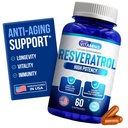 Radi vitamini Resveratrol 1000mg na Serving - 60 Enostaven za pogoltnitev Veggie kapsule - naravni Resveratrol dodatek 1000mg - Antioksidant dodatek pomaga podporo imunskega sistema