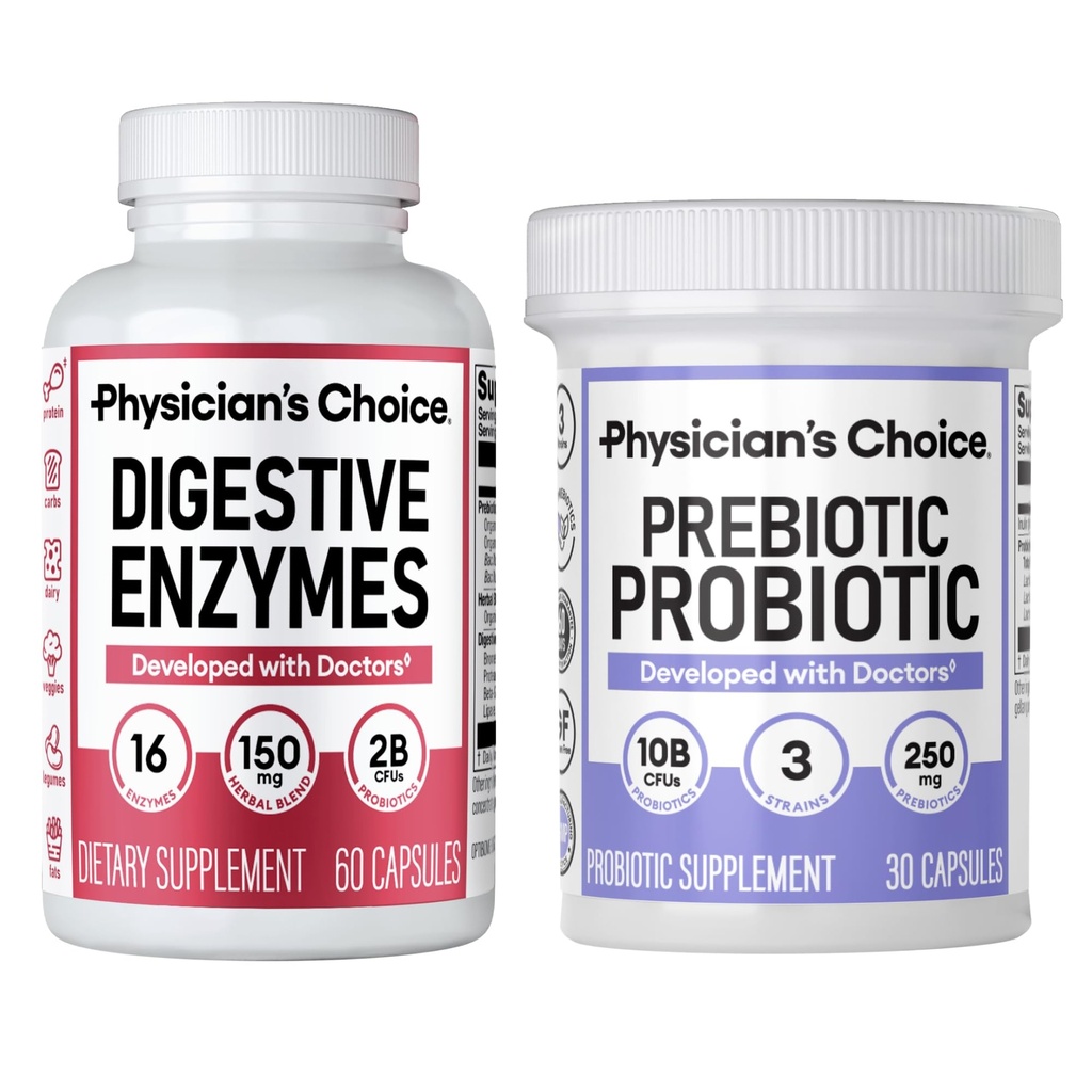 Zdravnikov IZBIRA Prebiotično-probiotik + Prebavni multi-encimi 60CT - Prebavni zdravje paket