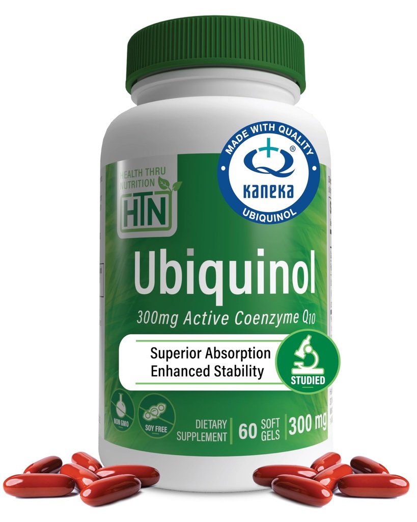 Health Thru Nutrition Ubiquinol 300mg 60 Softgels as Kaneka QH Zmanjšano CoQ-10 