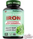 Yuve 100% Vegan Cela hrana kelirano železo dodatek 18mg – brez okusa, nezaščitena, Nežen na želodec, energijska podpora – Gluten-free, Non-GMO, 60 kapsul