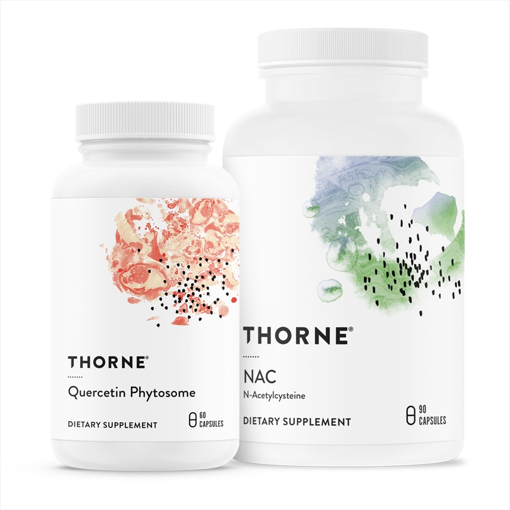 THORNE - Imunska podpora Duo - Quercetin Phytosome & NAC za uravnovešeno imunsko in dihalno dobro počutje - 30 sluge