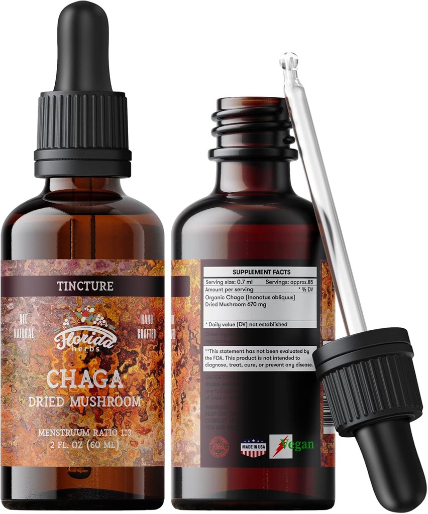 Chaga Tincture, divji žetev Chaga ekstrakt (Innotous obliquus) posušene gobe