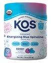 KOS Energiring Blue Spirulina Mešanica - USDA Certified Organic - B Vitamini, Ashwagandha, Ginseng, Adaptogeni, Biotin - Vegan Pre Workout Powder - kofein, Berry Flavored, 28 Servis
