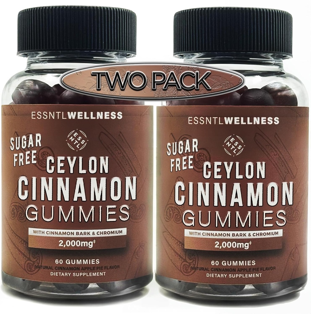 Ceylon Cinnamon Sugar Free Gummies, (120ct 2000mg/Serving) Skupna podpora, Antioksidant, Okusni Sugar Free Apple Pie Gummies, Vegan in Gluten Free