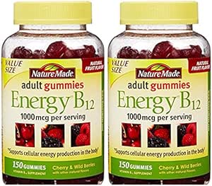 Narava Made Energy B12 Adult Gummies 1000 mcg na Serving 150 Ct (paket z 2)