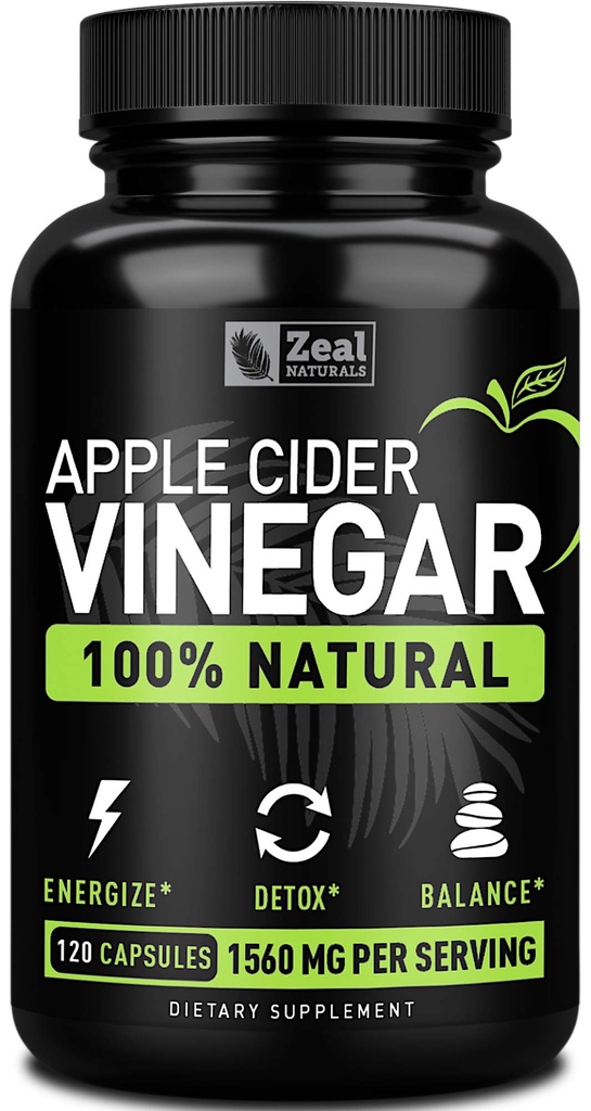 Zeal Naturals Natural Raw Apple Cider Vinegar Kapsule (1560mg