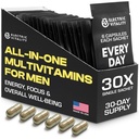 Multivitamins for Men - All in One Pack for Energy and Focus, Mens Vitamins for Mental Performance and Health, Packed with Tongkat Ali, Shilijit, Vitamin C, B3, B1, A, B12, 30 Pk