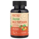 DEVA majhne tablete Veganski multivitamini za ženske in moške, multivitaminski z železom, mineralni dodatek, vitamin C, vitamin B kompleks, vitamin B12, vitamin E, cink, gluten brez, 90 tablet