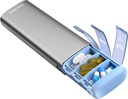 Vaydeer Metal Travel Organizer, 7 Day Weekly Pill Box, Velika zmogljivost dnevno srčkan tablete primer za dodatke, tablete, vitamini in zdravila (majhna, Gray)