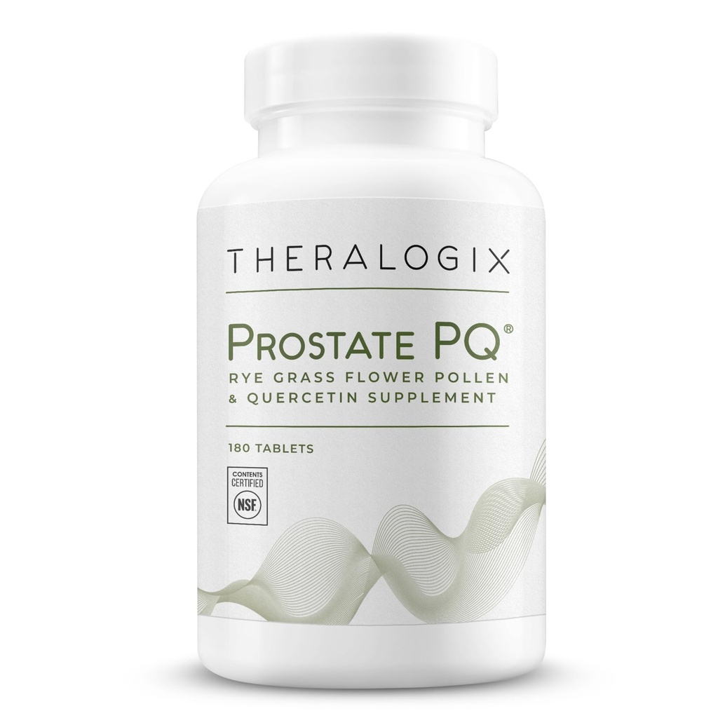Theralogix prostate PQ - Rye Grass Pollen Extract & Quercetin Supplement - 90-dnevna oskrba - Antioksidant Podpora za prostate & Pelvic Health & urinary Tract Function* - NSF Certified - 180 tablet