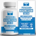 Življenjska moč Kalij & Magnezij Kompleks z aspartatom, oksidom, glicinatom, glukonatom in citratom - 1000mg (90 kapsul) Zdravniki zasnovan in po meri