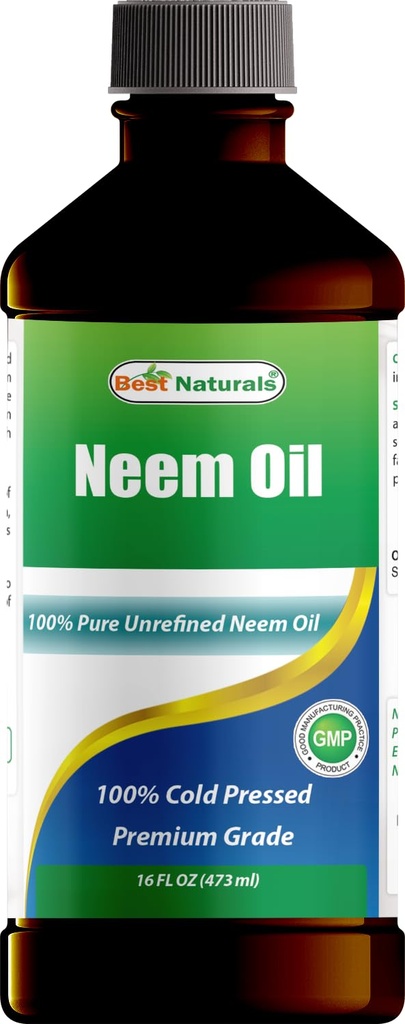 Best Naturals 100% Pure Neem Oil, 100% Hladno stiskano in nerafinirano - 16 OZ (1 steklenica)