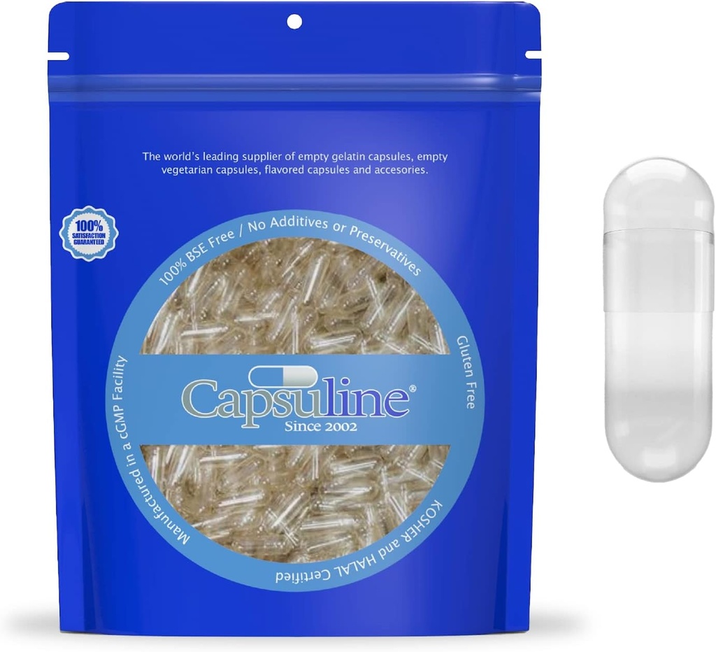 Velikost pokrovčka 0 prazne kapsule želatine, 50000 kapsule tablete praznega gela, DIY Kapsule čiste goveje tablete Polnjenje, prazne kapsule, Košir, brez glutena in brez GMO Certified, jasno
