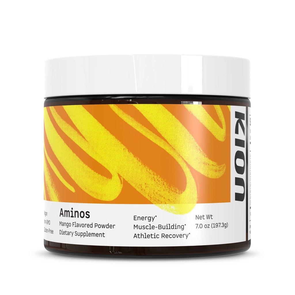 Kion Aminos Essential Aminokisline Powder - Aminokisline Nutritional Supplements, Aminos Powder, Essential Amino Energy No Kofein, EAAS Aminokisline Powder, BCAA EAA - 30 Servings, Mango