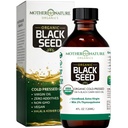 Mati narava USDA organsko črno seme olje – hladno stisnjeno, nerafinirano & Vegan Nigella Sativa, High Thymokinon (2%+), Omega 3 6 9 za imuno, skupno podporo & srce, lase & kožo, Non-GMO, 4oz