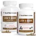 Prave gobe Lions Mane za ljudi (120ct) in hišne živali (120ct) - paket za Cognition & Immuniteta - Veganski, Ne-GMO, Gluten-free, Grain-free gobe extract dodatki