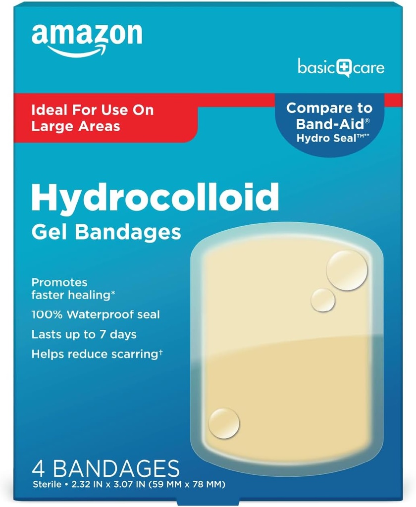 Osnovna nega Napredno hitro zdravljenje Hidrokoloidne gel Bandages, velike rane obleko, 4 ct