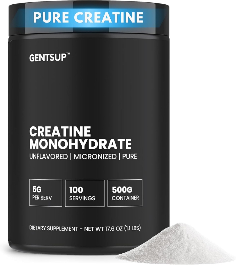 Kreatin monohidrat v prahu – nearomatiziran, 5000mg, 100 Servings – povečanje mišične rasti, moč, zmogljivost in zdravje možganov – Non-GMO, Gluten-free, HPLC Tested, NSF Certified