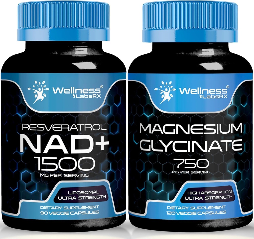 Magnezij Glycinate Kapsule - 750mg - Magnezij dopolnilo visoka absorpcija dodatek  Dodatek z Resveratrolom