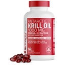 Bronson Antarktika Krill Oil 1000 mg z Omega-3s EPA, DHA, Astaksantin in fosfolipidi 60 Mehkužci