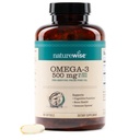 NatureWise Omega 3 ribje olje - 500 mg na tableto - EPA & DHA - Imunska podpora, zdravje možganov in optimalna Wellness - Gluten in Soy Free, Non-GMO - 180 Softgels[6-mesečna zaloga]