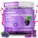 Skupna podpora Gumies z glukozamine Chondroitin, sladkor brez, 1500mg ekstra moč z MSM & Kurkuma (90 Count)