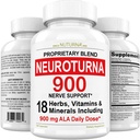 Nevropatija podpora Živčni dodatek z 900 mg Čista Alfa Lipoična kislina - Največja moč Formula, Fortify živci v prstih, rokah, prstih in nogah - najboljša periferna podpora za pomoč - 180 kapsul