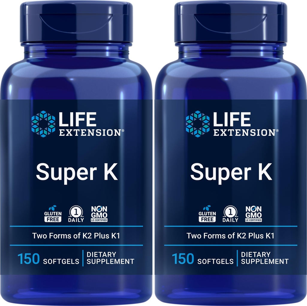 Life Extension Super K, 150 Softgels (Pack z 2) z vitamini K in K2