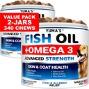 (2 pakiranji) Omega 3 Ribje olje za pse - 170 žvečil - dopolnilo za kožo in plašč - Omega 3 za pse - zdravljenje suhe in srbeče kože - Alergija Podpora za zdravljenje psov - Salmon - piščančja aroma