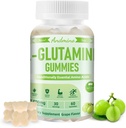 L-glutamin Gumies 1000 mg, s Trehalozo, L-glutamin dodatek podpora črevesje, povečanje imunskega in mišičnega zdravja, za odrasle in otroke, ne-GMO, Vegan, Gluten prost, grozdni okus, 60