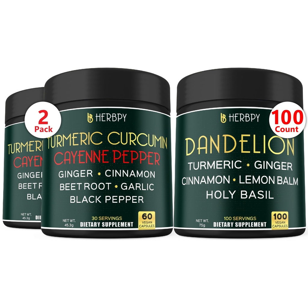 Bundele 7in1 Kurkumin & 6in1 Dandelion dodatek - podpora srce, digestion zdravje in imunski sistem