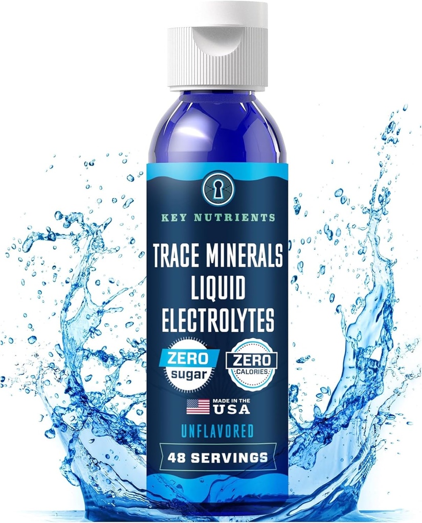 KLJUČNI HRANILCI Trace Minerali Tekoči elektroliti za rekuperacijo hidracije 4oz - Elektrolitske kapljice, Elektrolitska voda, Keto Elektroliti - Mineralne kapljice za pitje vode