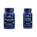 Life Extension Two-per-Day multivitamin, vitamini B, C, D, cink, 25 Vitamini, Minerali in ekstrakti, 120 kapsule paket z N-acetil-L-Cystein (NAC) 600 mg, 60 kapsule