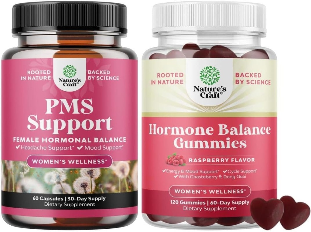 Sklop PMS podpore z DIM, Chasteberry, Black Cohosh & Ashwagandha za obdobje Cramps Menopause Bloating Mood Swing in Hormone Balance Gummies podpora Menstrualni cikel z vitaminom B6 & Dong Quai