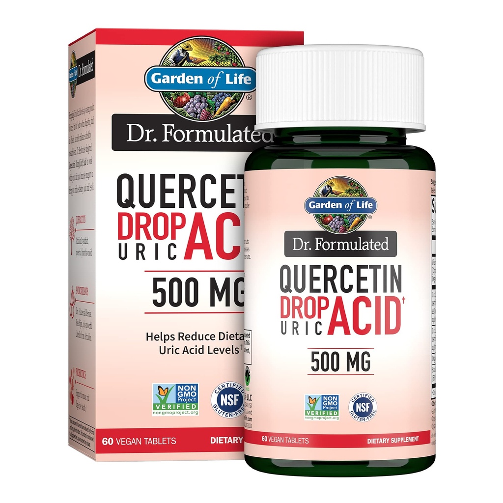 Vrt življenja Quercetin Probiotic & sečne kisline Podpora s Tart Cherry, Vitamin C iz organskih Acerola in Rose HIPS Plus Luteolin – Dr Formulirani – Gluten Prost in ne GSO – 60 tablet