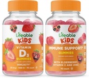 Življenjski vitamin D Otroci + Imunska podpora Otroci, Gummies Bundle - odličen okus, Vitamin dodatek, Gluten brezplačno, GSO brezplačno, Žvečljivi Gummy