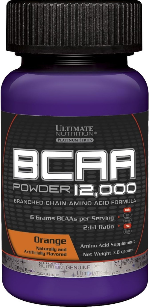Ultimate Nutrition aromated BCAA 12.000mg razvejana veriga aminokislin dodatek v prahu, oranžna, enkratno serviranje