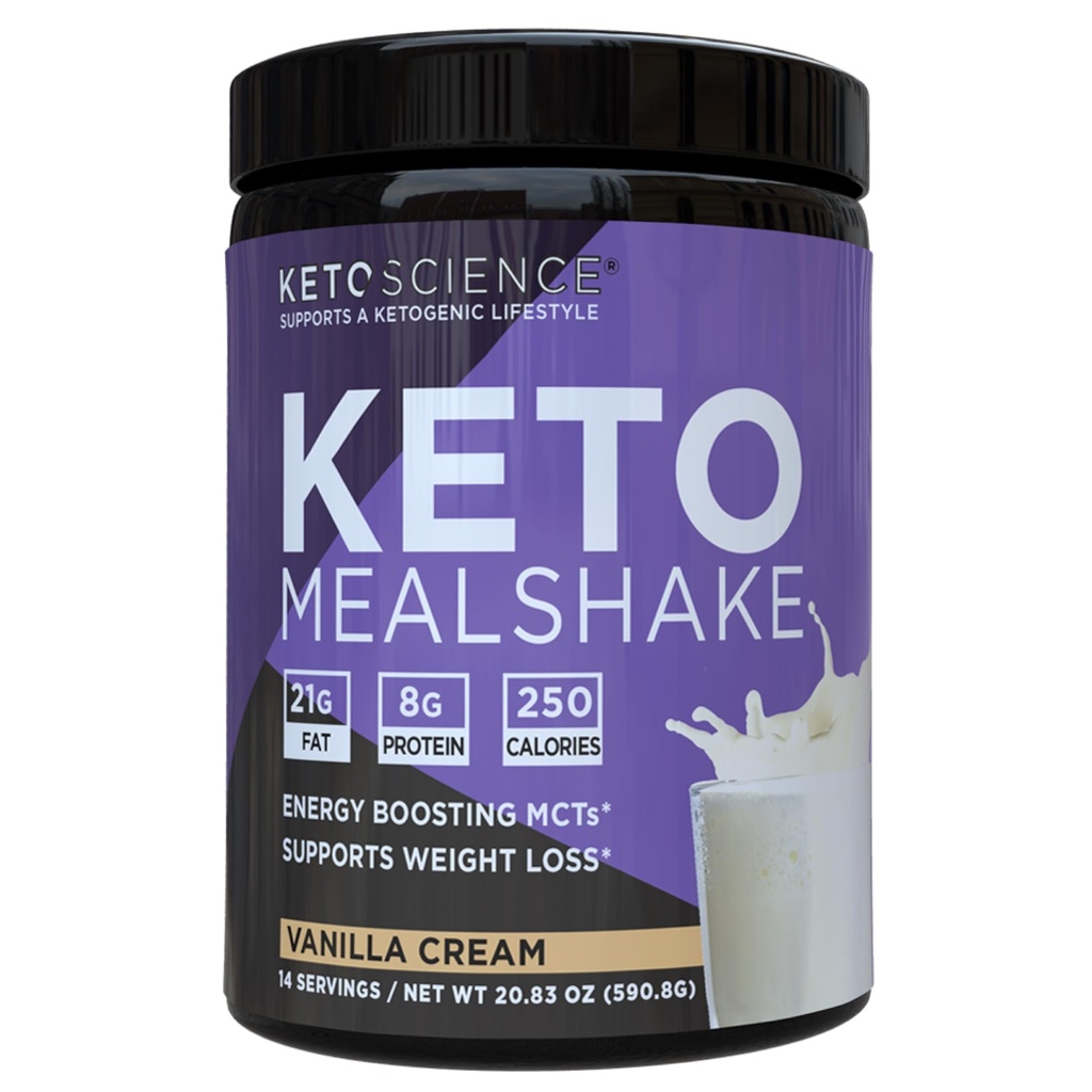 Keto Science Ketogeni obrok Shake Vanilla dietary dodatek, bogata z MCT in proteini, pakirana z kolagen, vitamini in minerali, Keto in Paleo prijazno, hujšanje, (14 obroki), 20.49 Oz
