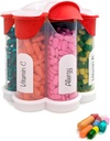 Ekstra velike tablete Organizator dnevno, Tedensko, Mesečna dopolnila steklenica, Cute Blossom tablete Dispenser s 7 XL predelki, enostavno odprta tablete škatla za vitamine, zdravila, oznake vključeni (rdeče)