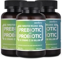 Zentastic Probiotics & Prebiotics Supplement - 50 milijard CFU - za moške in ženske Imunsko in prebavno zdravje - 16 sevi - povoj Stable - 180 Zapoznelo sproščanje Veggie kapsule