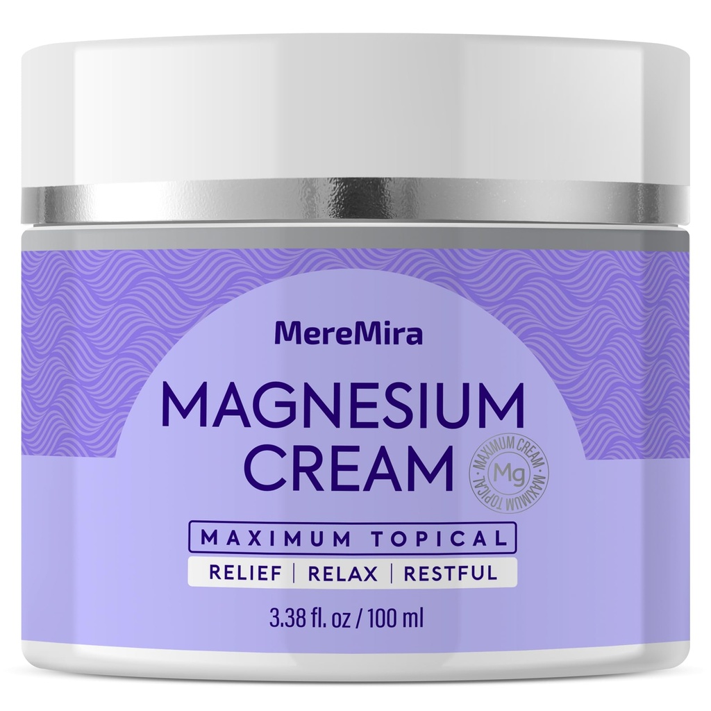 Magnezijeva krema za spanje in mišice Relief: Topična noč Umirjanje & Deep Relaxation Lotion - Nemirni Cramps Lotion & Joint Care - Lavender 3,38 Fl. Oz.