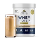 Starodavna prehrana Grass Fed Whey Protein + maščobna izguba Mešanica, Vanilla Cinnamon, 23g Beljakovine, spodbuja maščobna izguba in povečanje presnove, organski regenerativni A2/A2 mlečne beljakovine,18