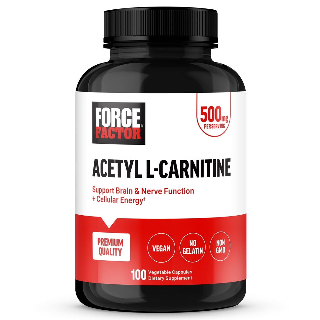 Sila Factor Acetil L-karnitin Možgani dopolnilo, Živec podpora dopolnilo, in celično energijo ojačevalec, Acetil L-karnitine 500mg, Premium kakovost, Vegan, Ne-GMO, 100 Zelenjavne kapsule