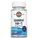 KAL Liposomski železov dodatek z liposomskim vitaminom C, Železo dopolnilo za ženske in moške, Visoka absorpcija, Nežne tablete železa, Vegan, Gluten brezplačno, 30 Serving, 30 VegCaps