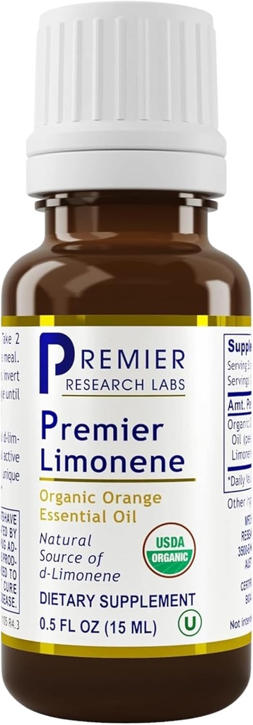Premier Research Labs Premier Limonene - Limonene Oil je organski D-Limonene dodatek iz ekstrakta oranžne peel, Orange Essential Oil 90% Pure Limonene - 0,5 Oz (300 Servings)