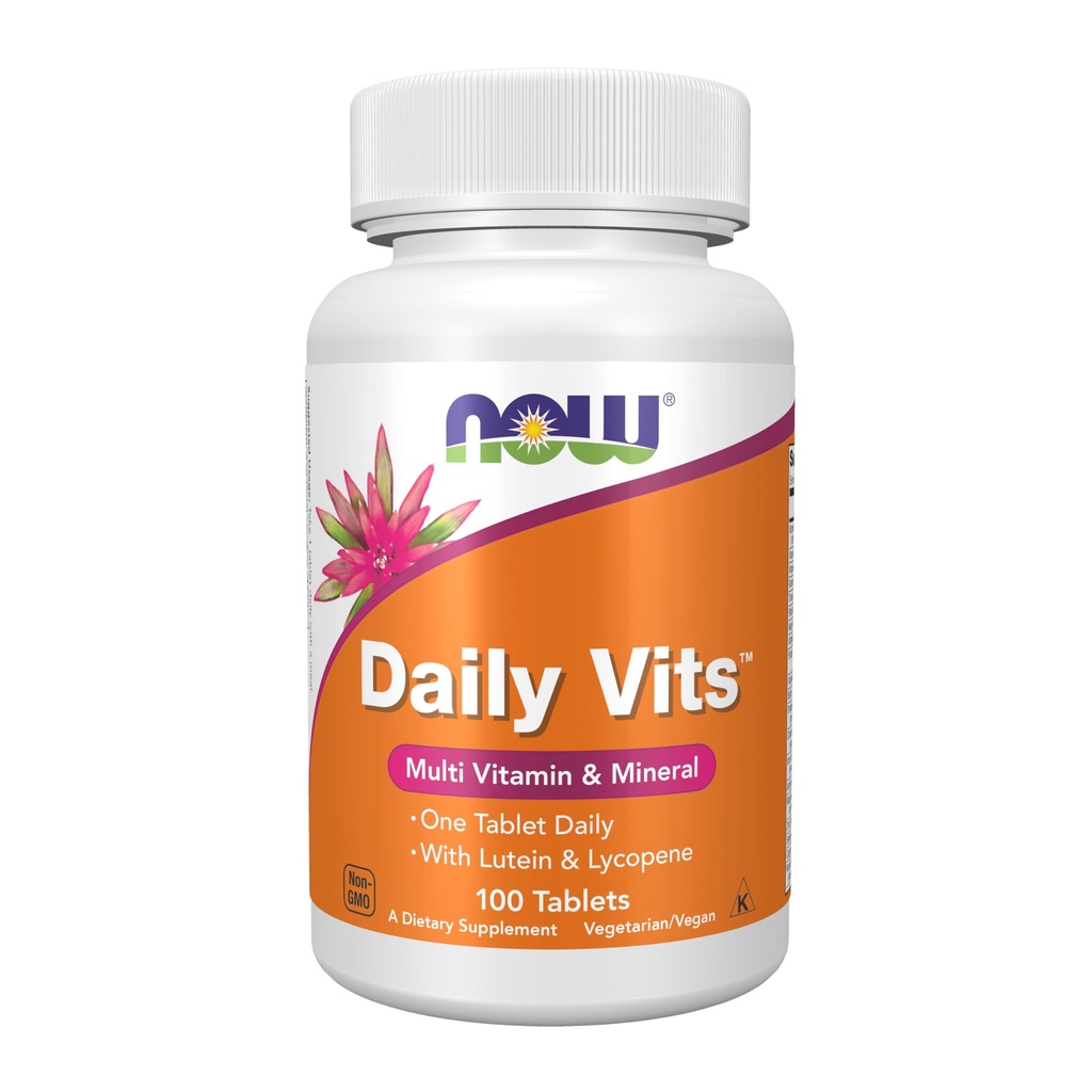 NOW Foods Supplements, Daily VitsTM, ena tableta dnevno z lutein & likopen, 100 tablet
