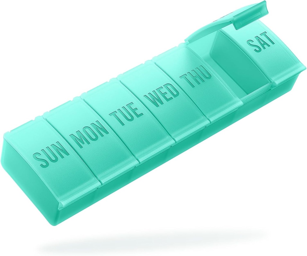 Barhon tablete Organizator velike, tedenske tablete zdravila Organizatorji, 7 dan tablete Box primer potovanja za velike vitamine dopolnila ribje olje, zelena